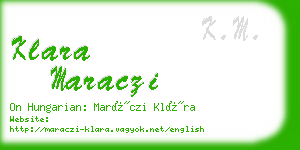 klara maraczi business card